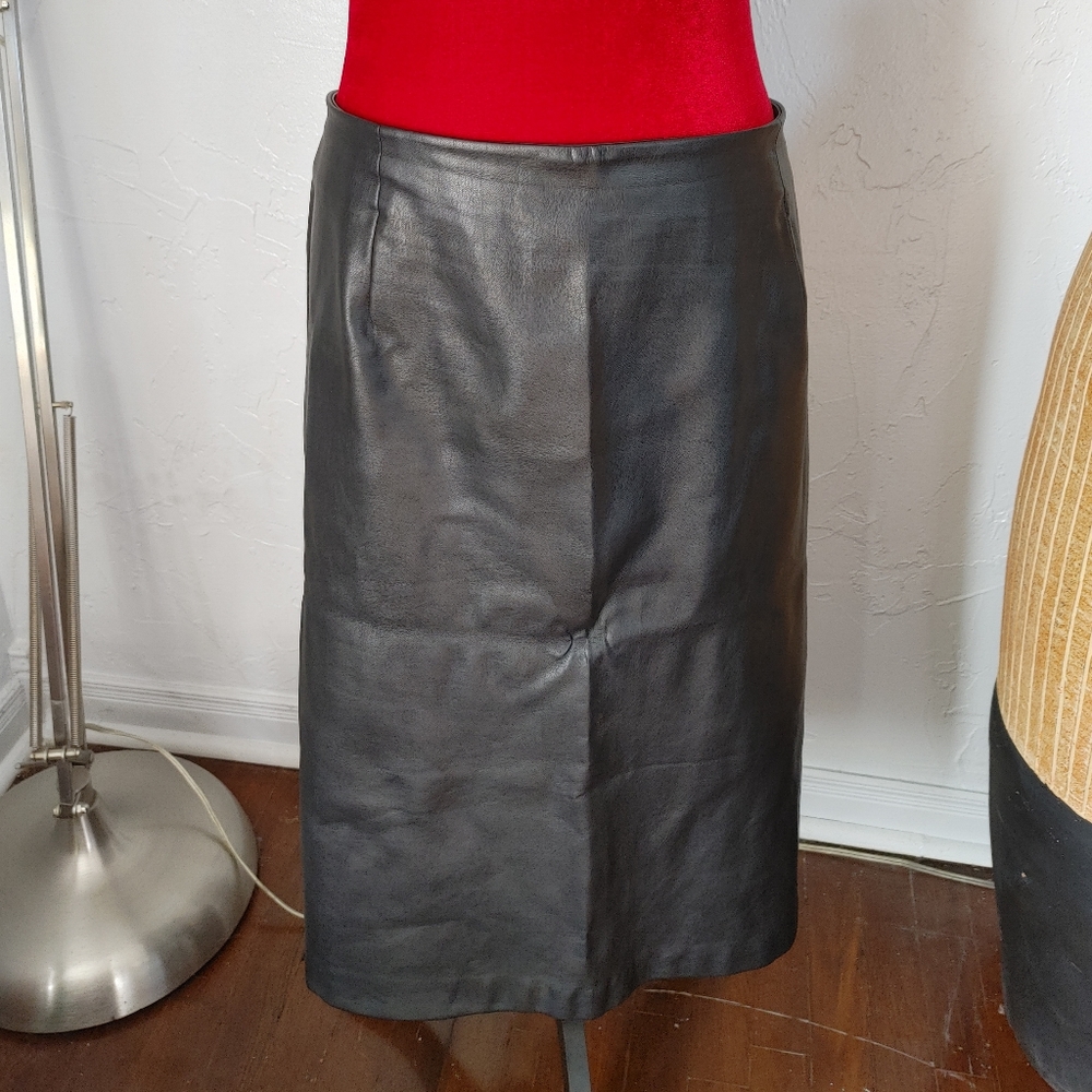 Women's Black Faux Leather Skirt
